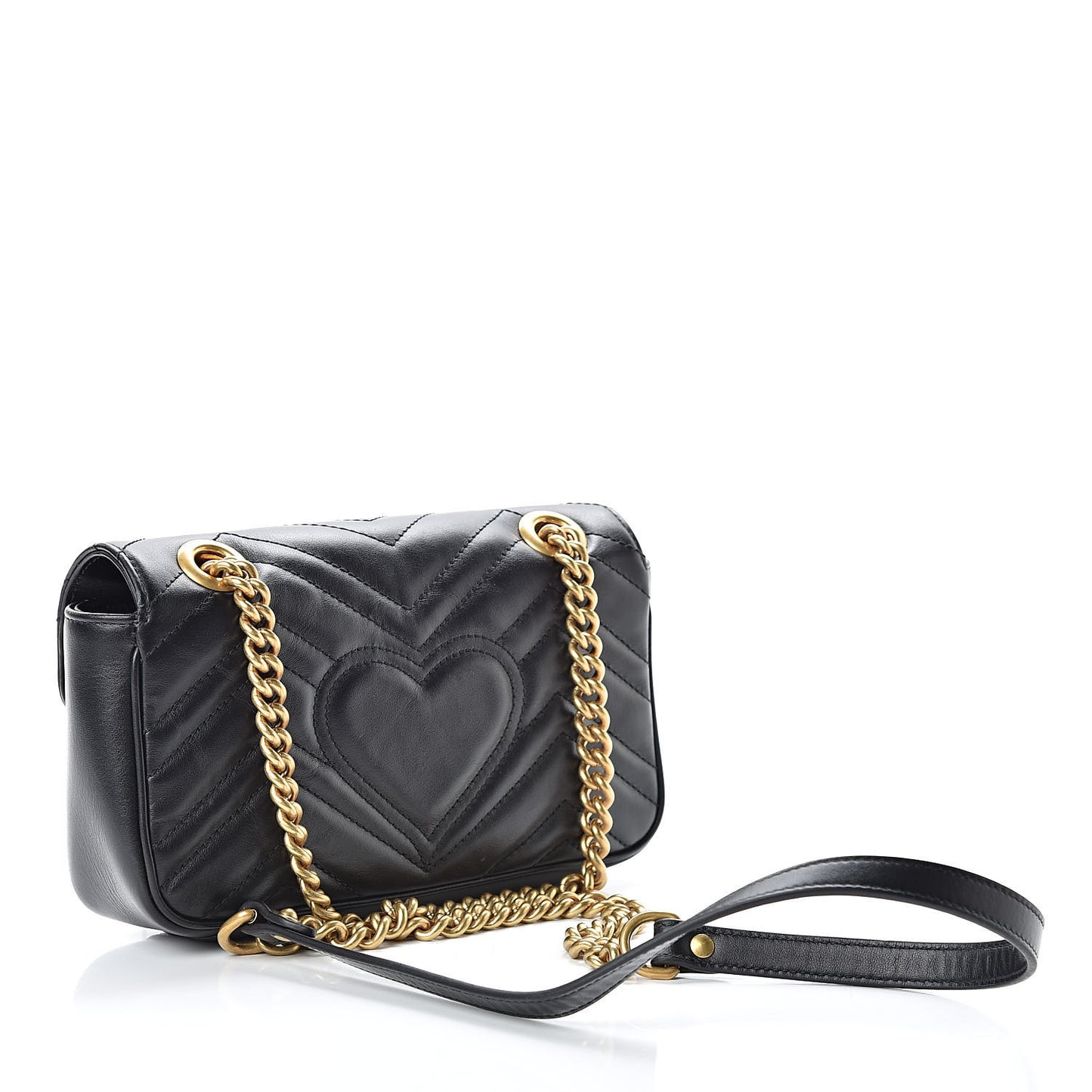 Calfskin Matelasse Mini GG Marmont Shoulder Bag Black