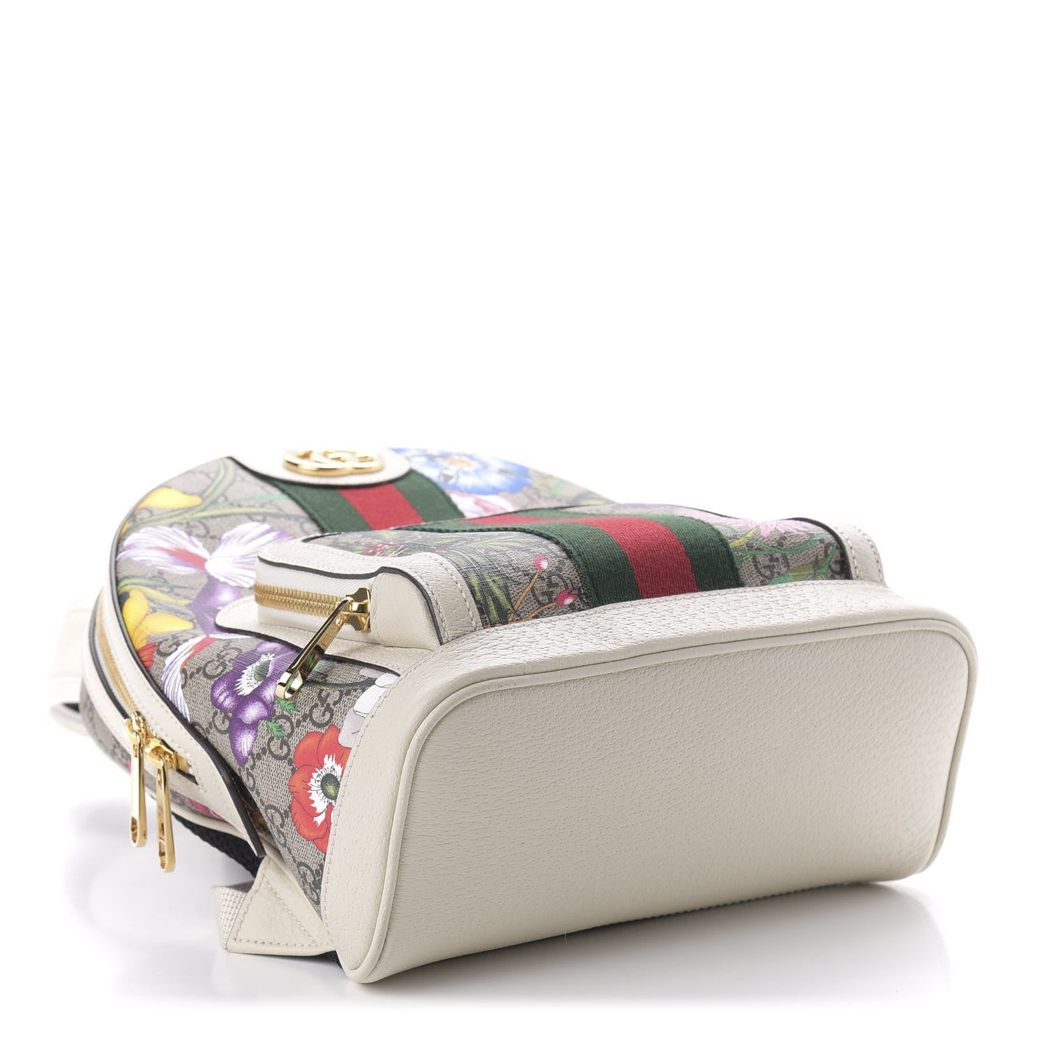 Gucci GG Supreme Monogram Flora Web Small Ophidia Day Backpack White 3 of 9