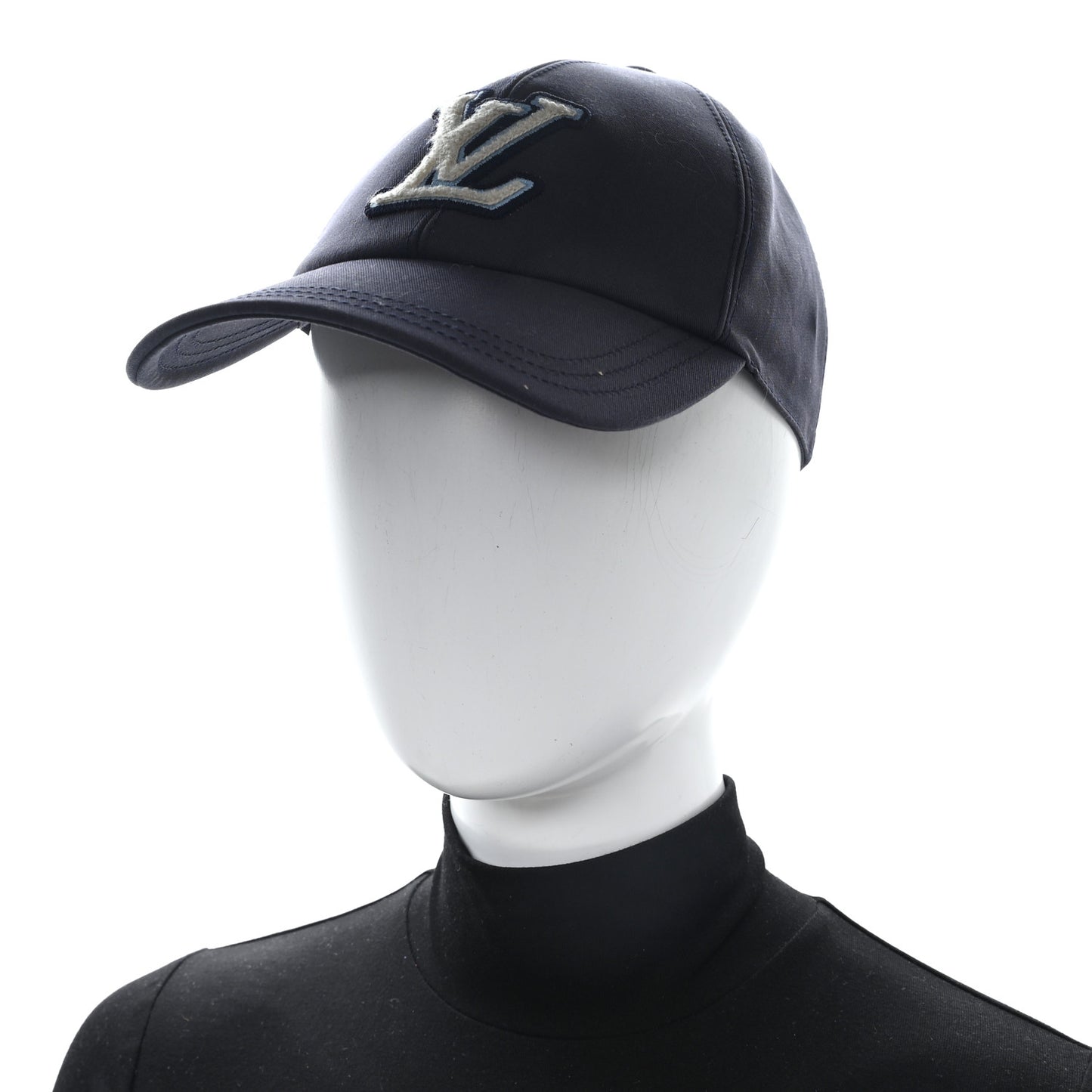 Cotton LV Signature Cap M Bleu Marine