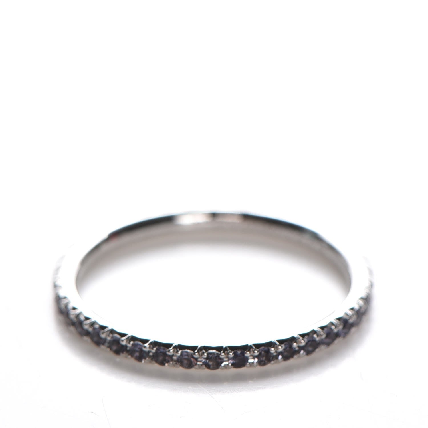 Tiffany 18K White Gold Iolite Metro Ring 4.25 3 of 7