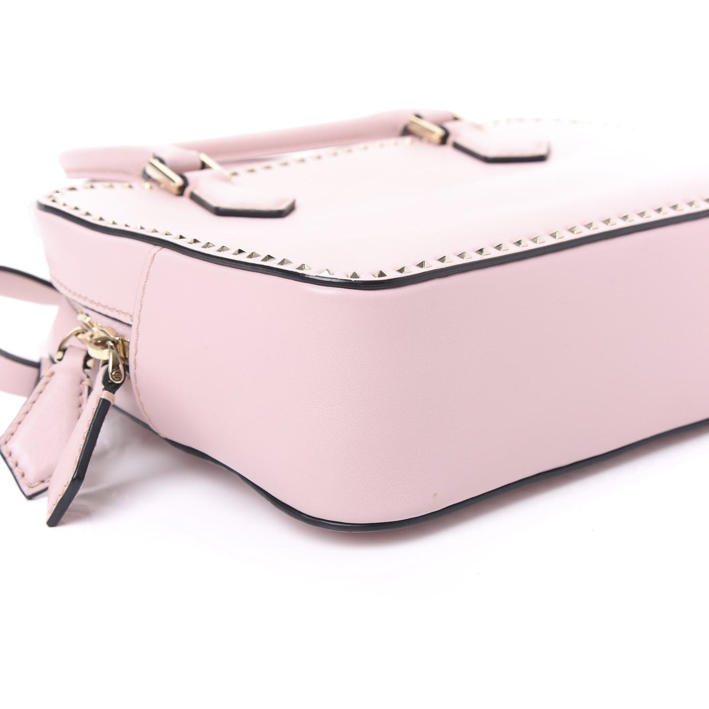 Vitello Micro Rockstud Convertible Satchel Water Rose