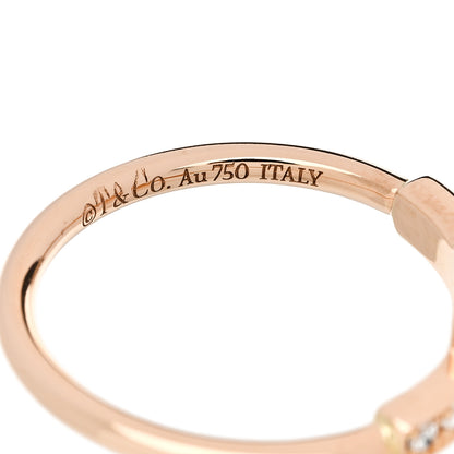 Tiffany 18K Rose Gold Diamond T Wire Ring 51 5.75 4 of 4