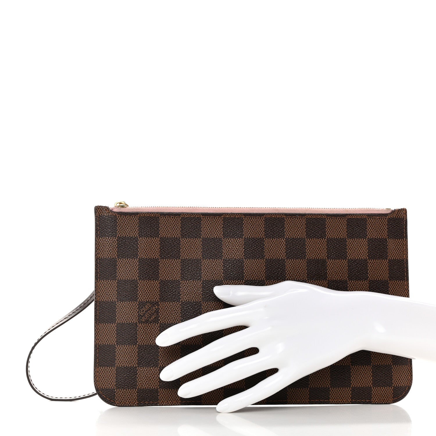 Louis Vuitton Damier Ebene Neverfull MM GM Pochette Rose Ballerine 2 of 20