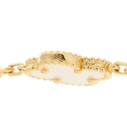 Van Cleef & Arpels 18K Yellow Gold Mother of Pearl 10 Motifs Vintage Alhambra Necklace 5 of 5