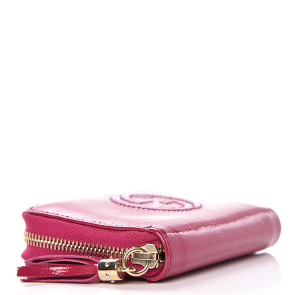 Gucci Vernice Naplack Soho Compact Disco Zip Around Wallet Bright Bouganville 4 of 10