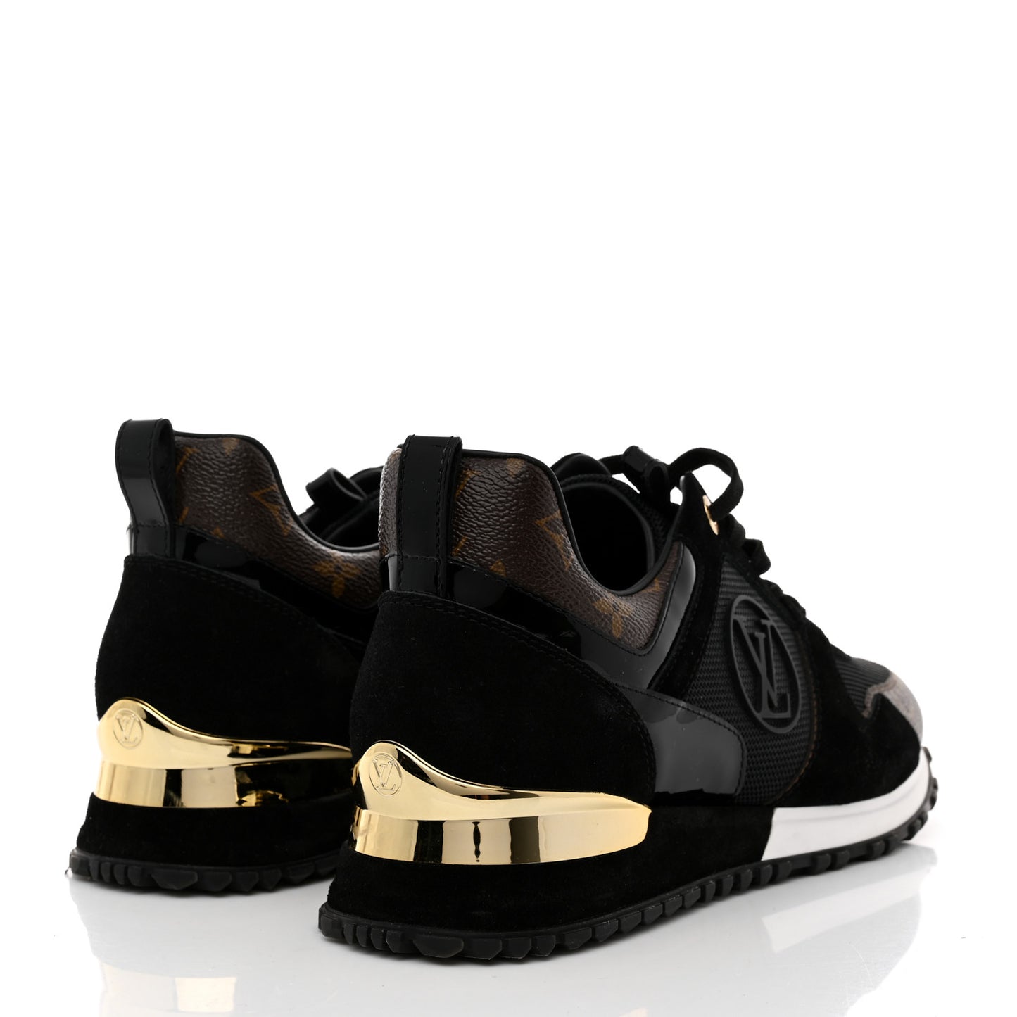 Suede Monogram Run Away Sneakers 40 Black