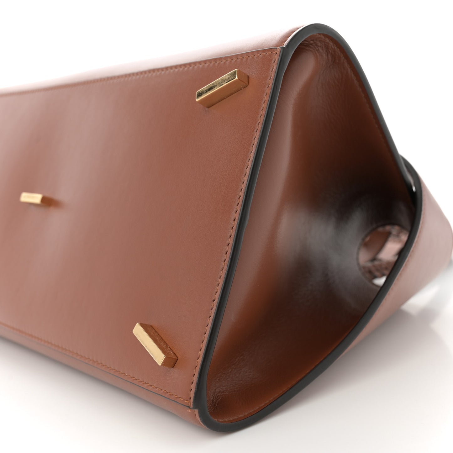 Calfskin Braided Medium Hug Bag Cognac