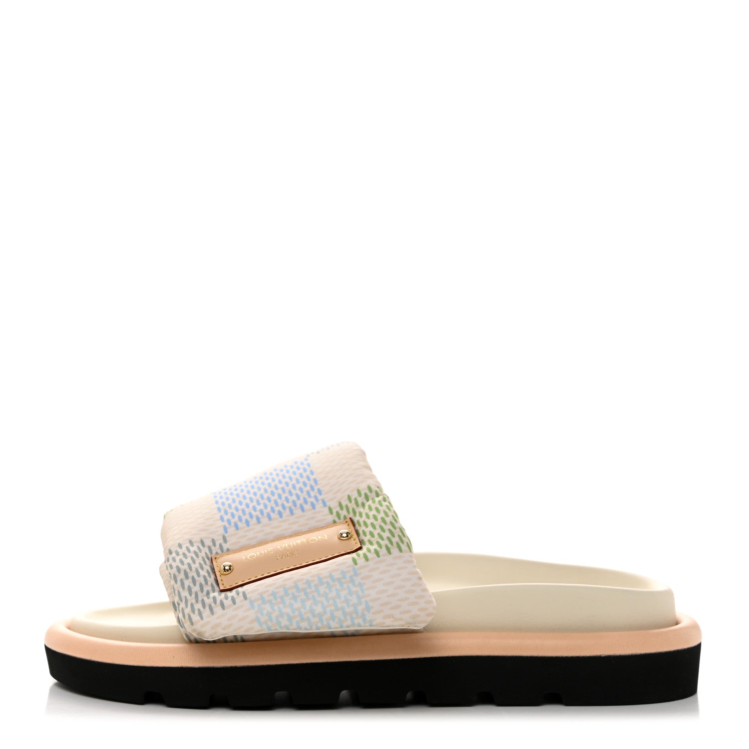 Louis Vuitton Nylon Damierlicious LV Pool Pillow Flat Comfort Mule 37 Light Blue 1 of 10
