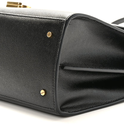 Saint Laurent Grain de Poudre Medium Classic Monogram Cassandra Top Handle Black 8 of 9