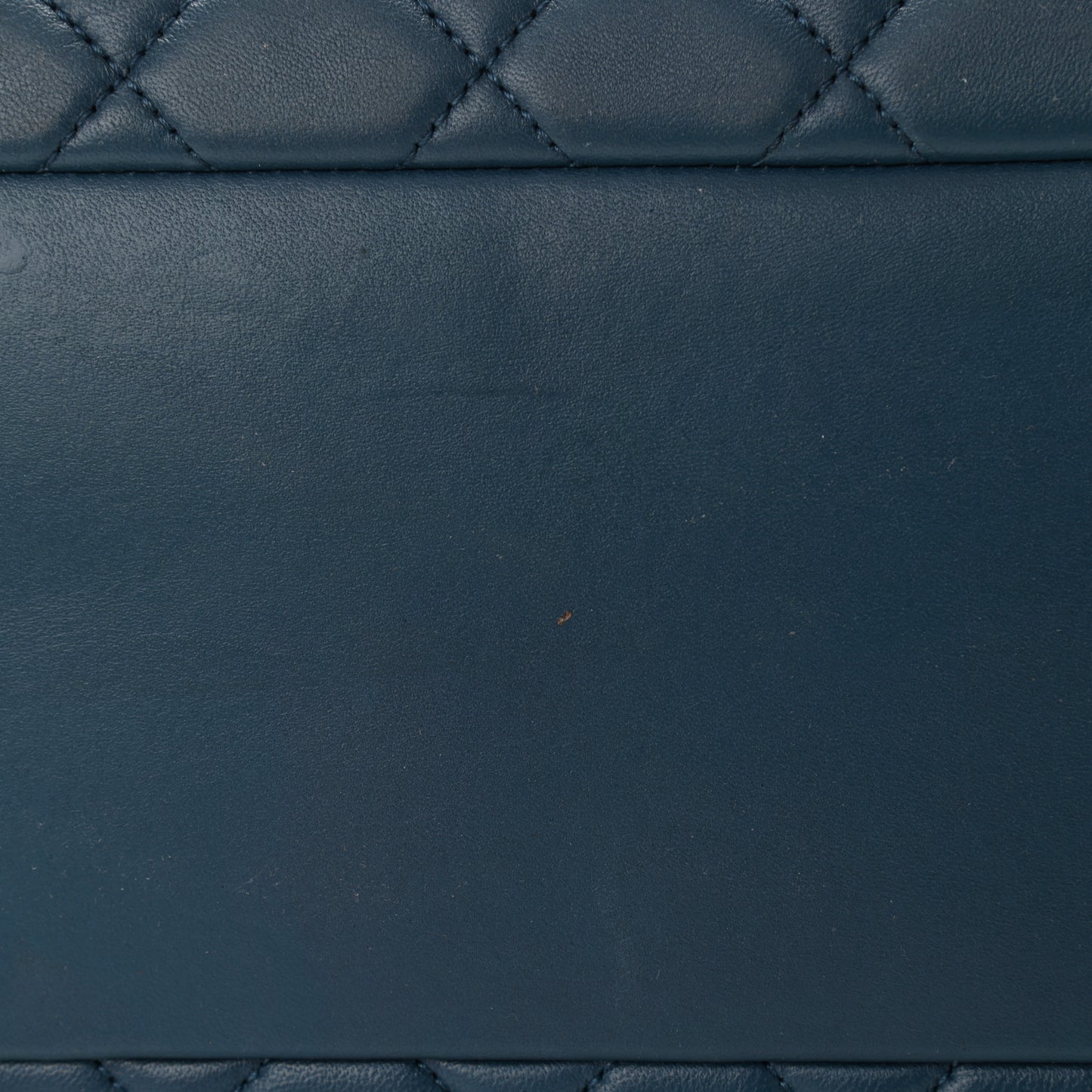 Lambskin Quilted Large Trendy CC Bowling Bag Blue