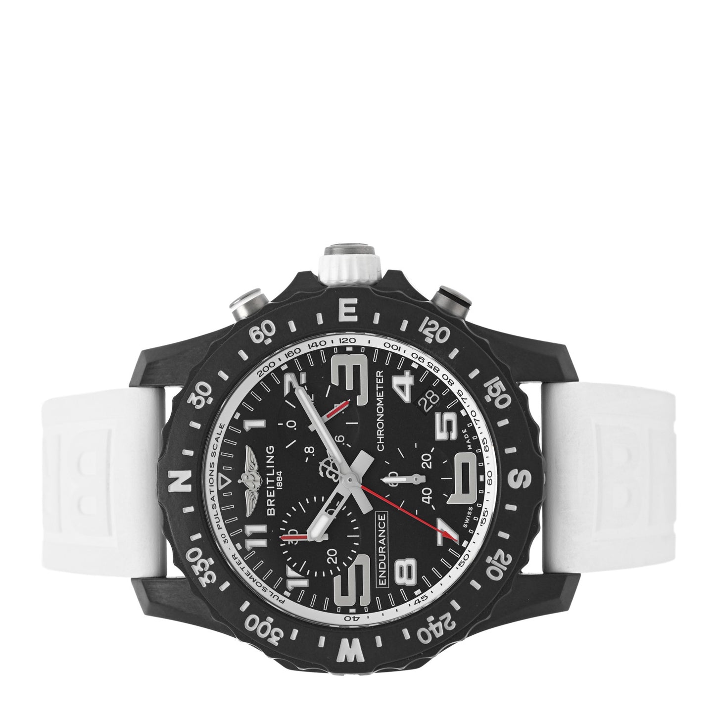Breitlight Rubber 44mm Endurance Pro Chronograph Quartz Watch Black X82310