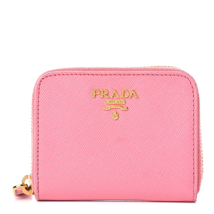 Prada Saffiano Metal Zip Coin Purse Geranio 1 of 10