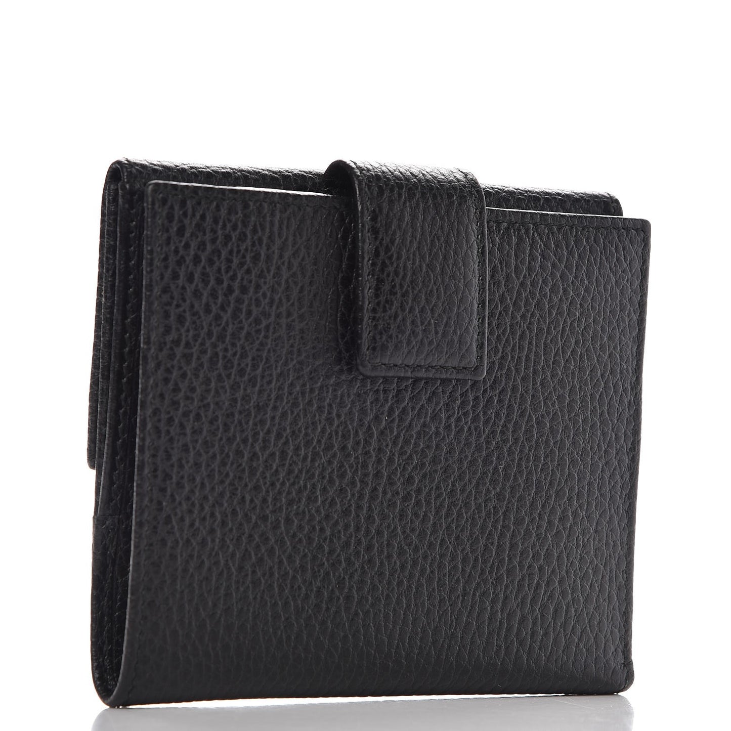 Dollar Calfskin Double G French Flap Wallet Black