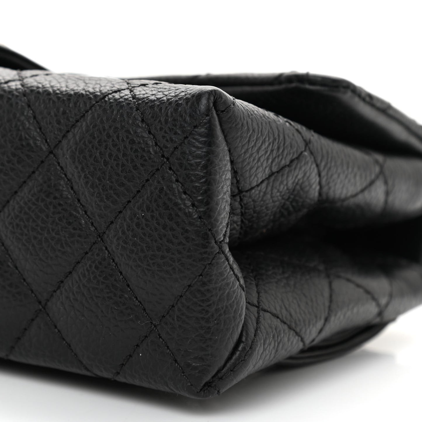 Grained Calfskin Quilted 2.55 Reissue Flap Belt Bag Clutch Black