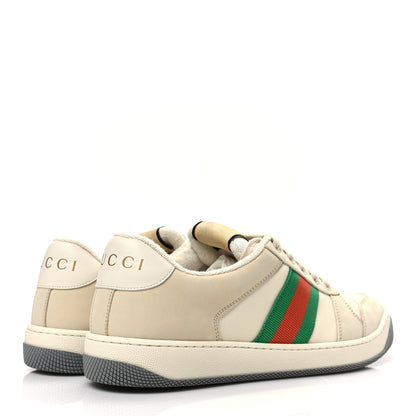 Gucci Nylon Nubuck Web Womens Screener Sneakers 40 Mystic White Dusty Milk 4 of 11