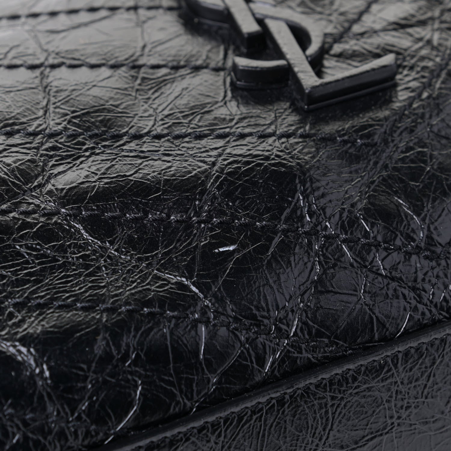 Saint Laurent Crinkled Calfskin Matelasse Monogram Niki Shoulder Bag Black 10 of 10