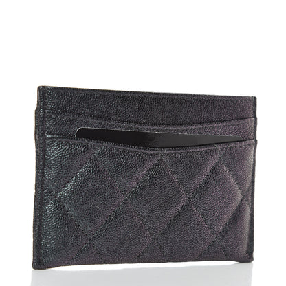 Chanel Iridescent Caviar Quilted Card Holder Black 3 of 9