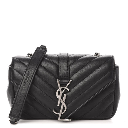 Saint Laurent Sheepskin Matelasse Chevron Monogram Classic Baby Chain Bag Black 1 of 11