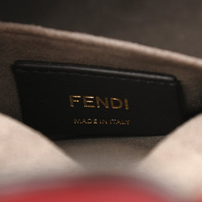 Fendi Glazed Fabric Vitello Century FF 1974 Stamp Patch Mini Double F Crossbody Bag Mogano Panna Fragola 6 of 9