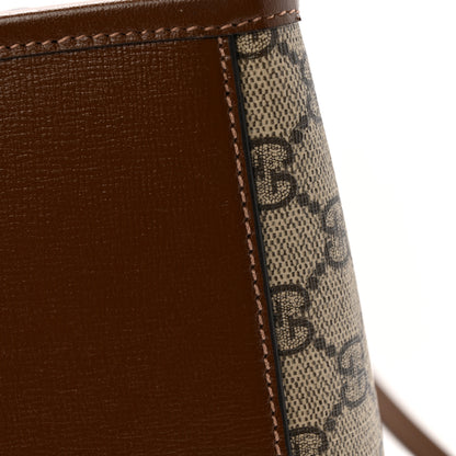Gucci GG Supreme Monogram Azalea Calfskin Small Retro Interlocking G Tote Bag Beige Ebony Brown Sugar 11 of 12