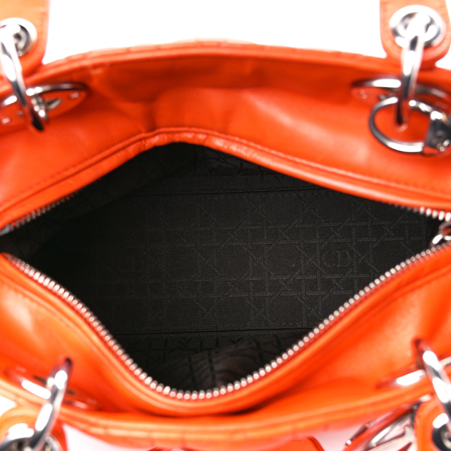 Lambskin Cannage Medium Lady Dior Orange