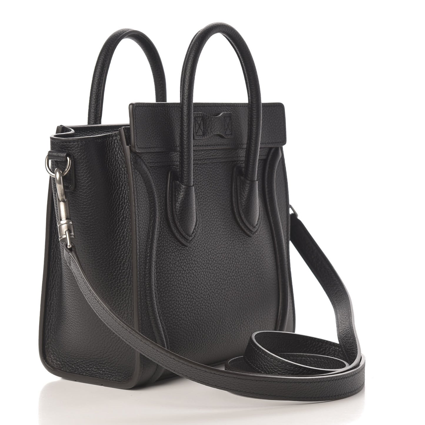 Drummed Calfskin Nano Luggage Black