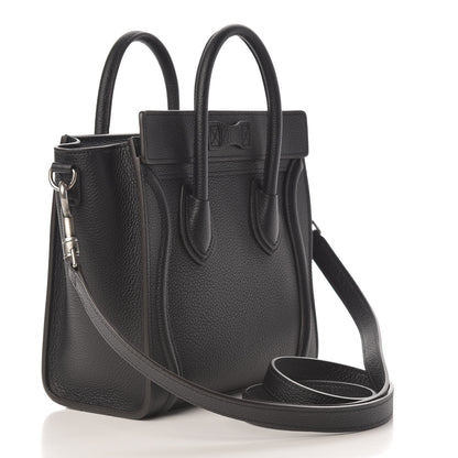 Celine Drummed Calfskin Nano Luggage Black 4 of 11
