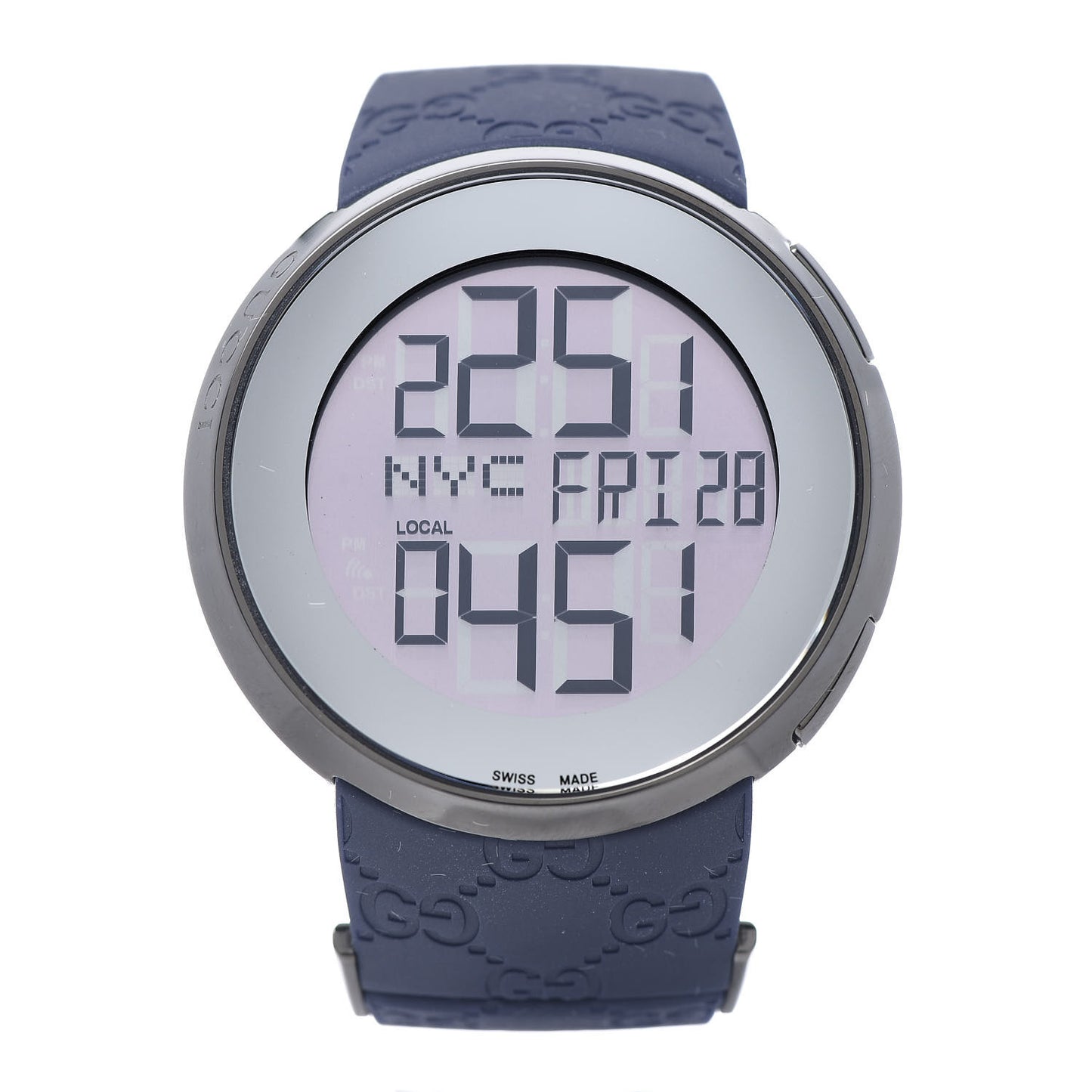 Stainless Steel Rubber 45mm Digital I-Gucci Watch
