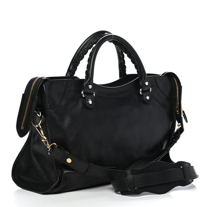 Balenciaga Veau Amp Plate Gold Hardware City Black 2 of 10