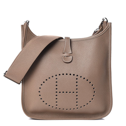 Hermes Taurillon Clemence Evelyne III PM Etoupe 1 of 11