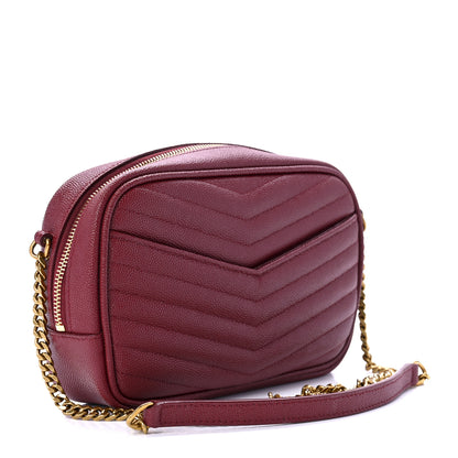 Saint Laurent Grain De Poudre Matelasse Monogram Mini Lou Camera Bag Opyum Red 3 of 11