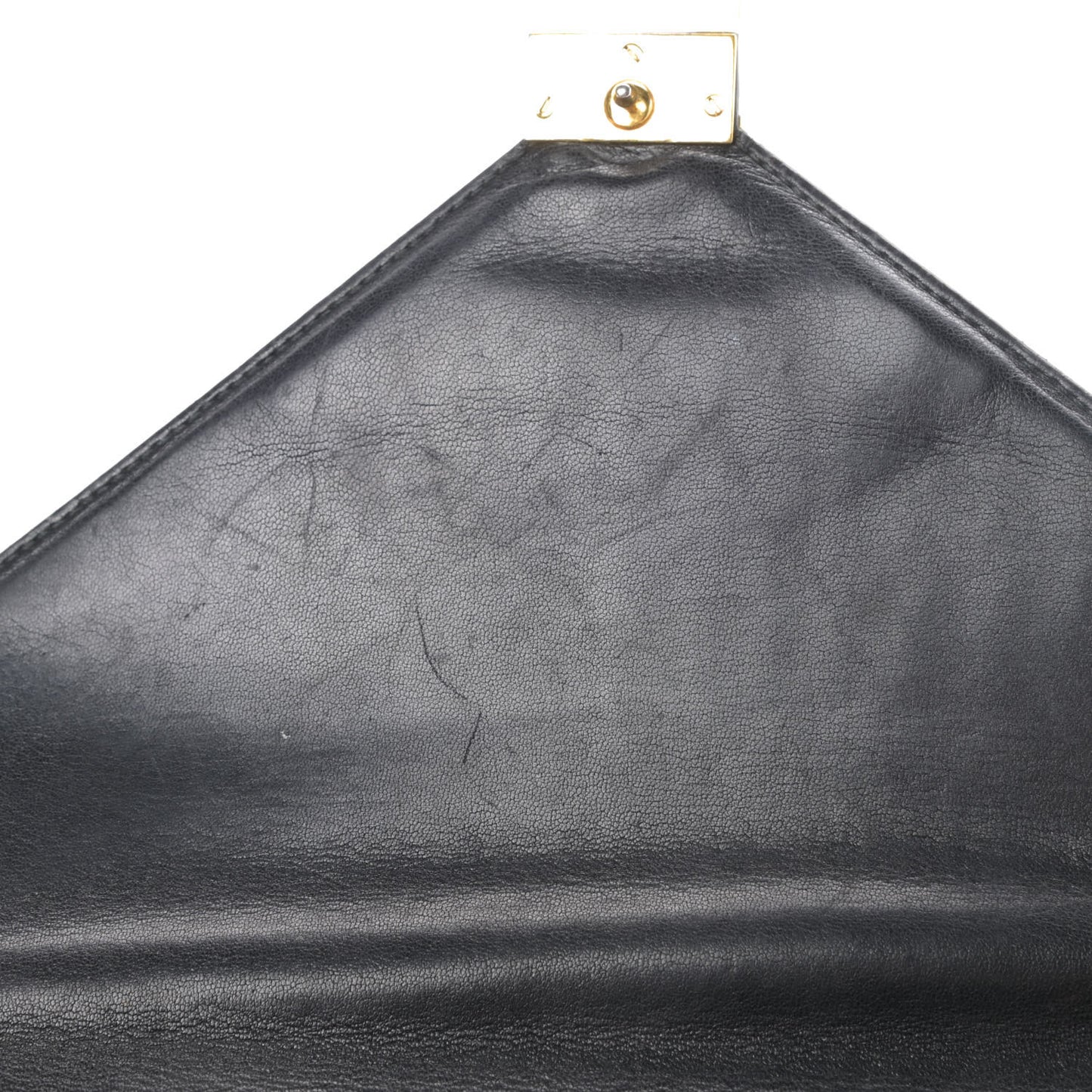 Shiny Porosus Crocodile Lydie Clutch Black