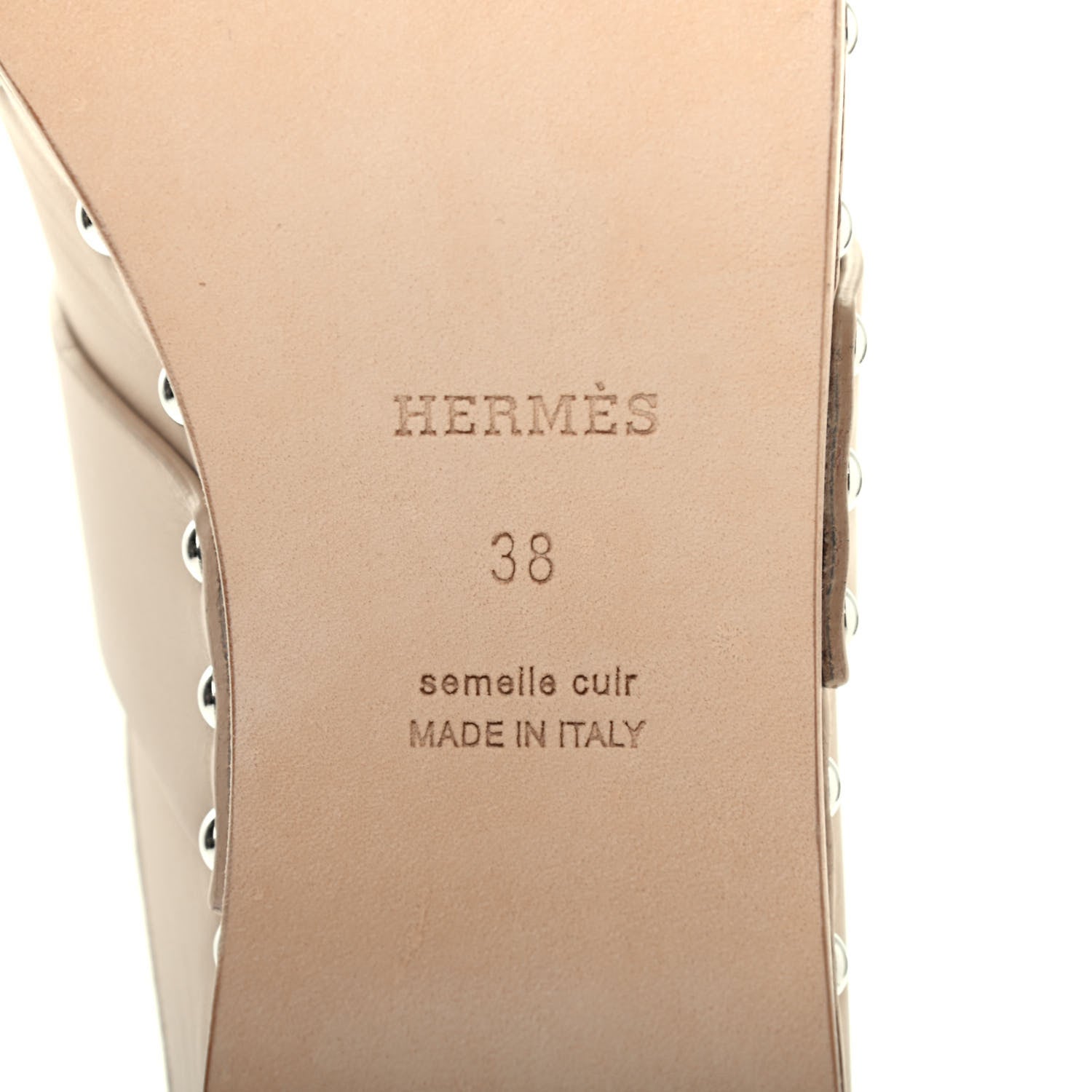 Hermes Calfskin Calya Mules 38 Hetre 6 of 8