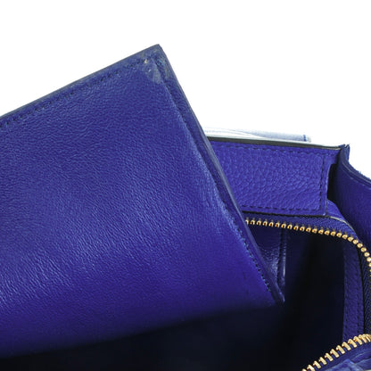 Celine Drummed Calfskin Suede Medium Trapeze Indigo 9 of 9