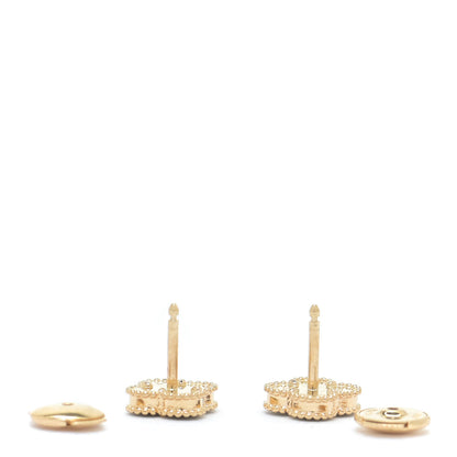 Van Cleef & Arpels 18K Yellow Gold Black Onyx Sweet Alhambra Earrings 3 of 4