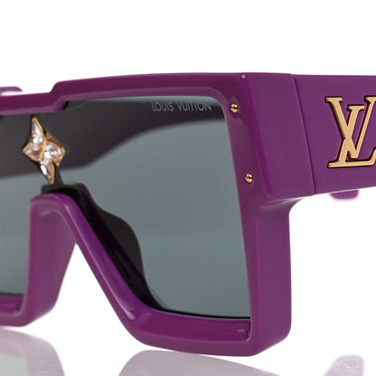 Louis Vuitton Acetate Swarovski Crystal Cyclone Sunglasses Z1641W Purple 7 of 7