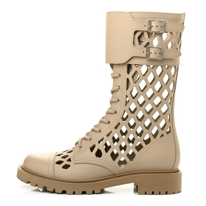 Christian Dior Matte Calfskin Womens D-Trap 30mm Tall Boots 39 Corde 1 of 9