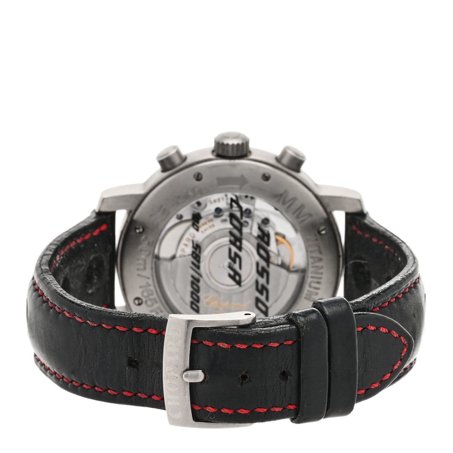 Chopard Titanium Calfskin 39mm Mille Miglia Rosso Corsa Chronograph Automatic Watch Red 3 of 5