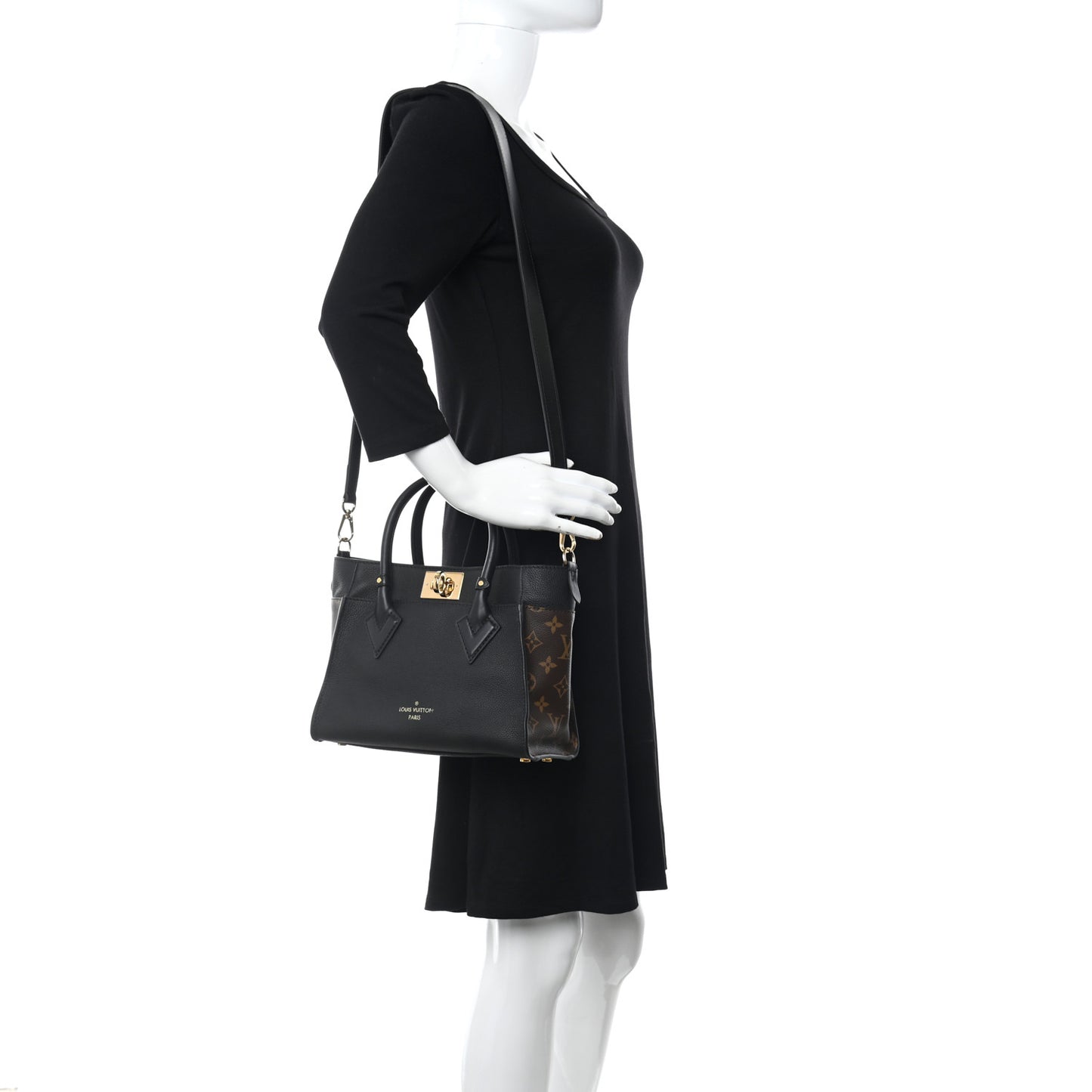 Calfskin Monogram On My Side PM Black