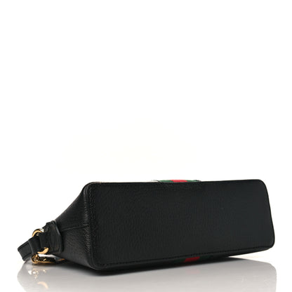 Gucci Calfskin GG Web Small Ophidia Dome Shoulder Bag Black 4 of 9