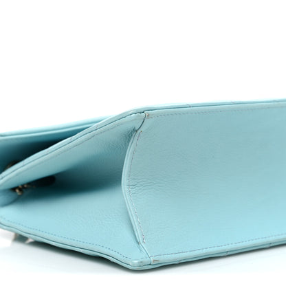 Chanel Calfskin Quilted Chevron Envelope Flap Turquoise 8 of 9