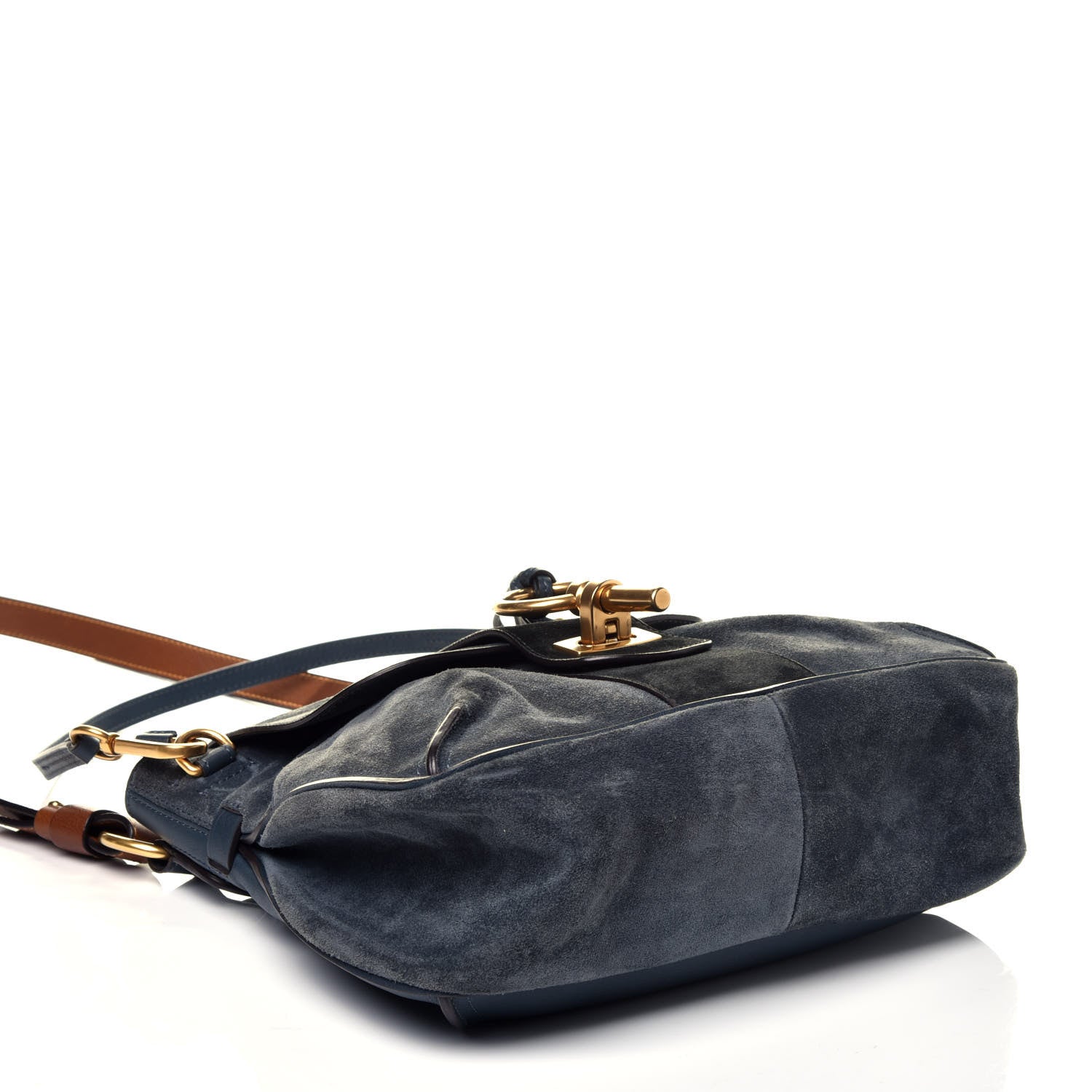Chloe Suede Small Lexa Shoulder Bag Silver Blue 5 of 10