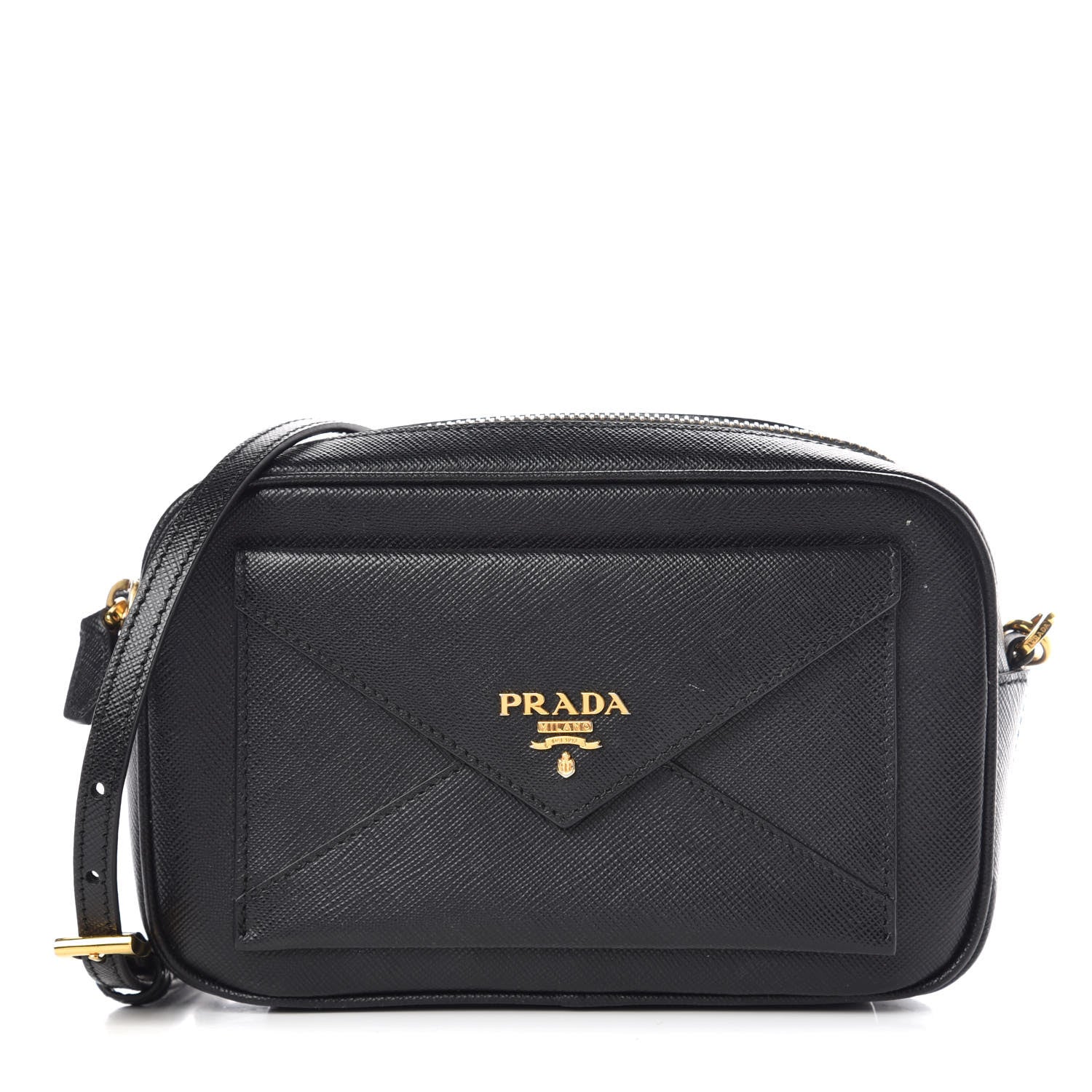 Prada Saffiano Small Camera Crossbody Bag Black 1 of 8