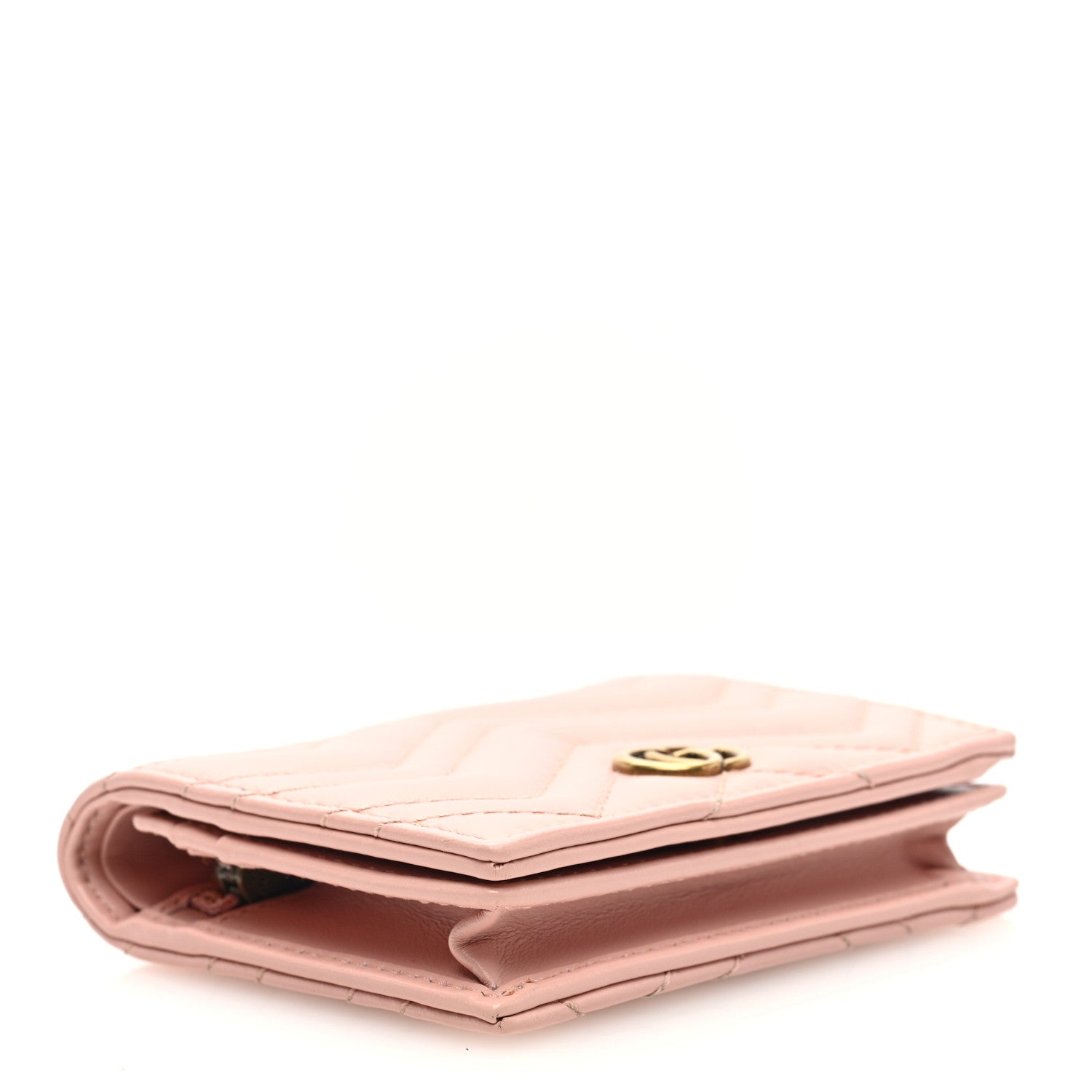 Gucci Calfskin Matelasse GG Marmont Card Case Wallet Perfect Pink 4 of 7