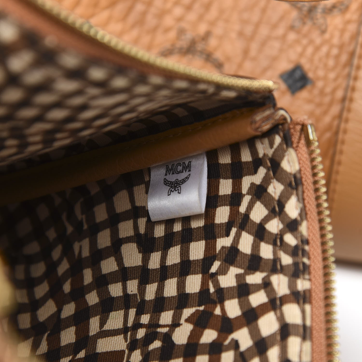 MCM Visetos Medium Liz Reversible Shopper Tote Cognac 9 of 18