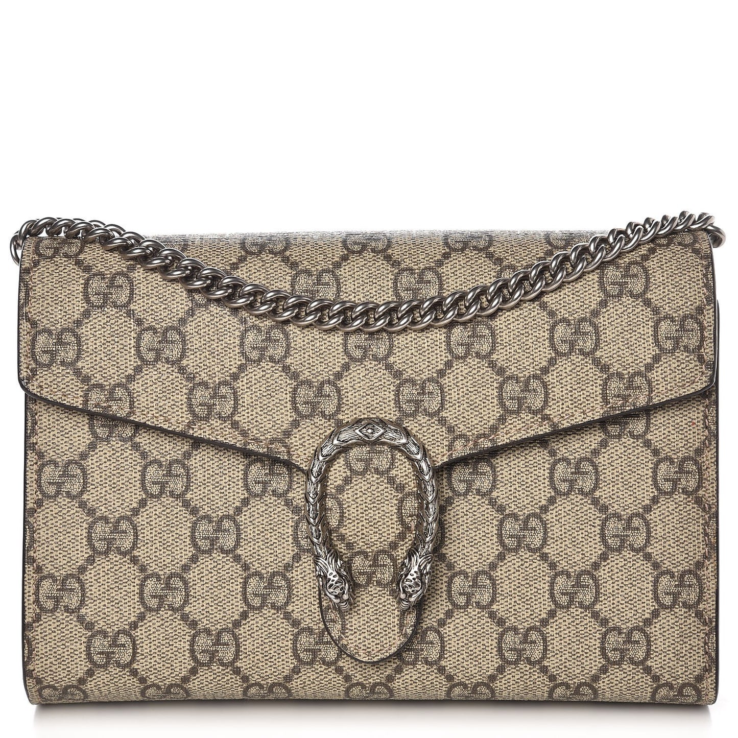 GG Supreme Monogram Mini Dionysus Chain Wallet Beige Taupe