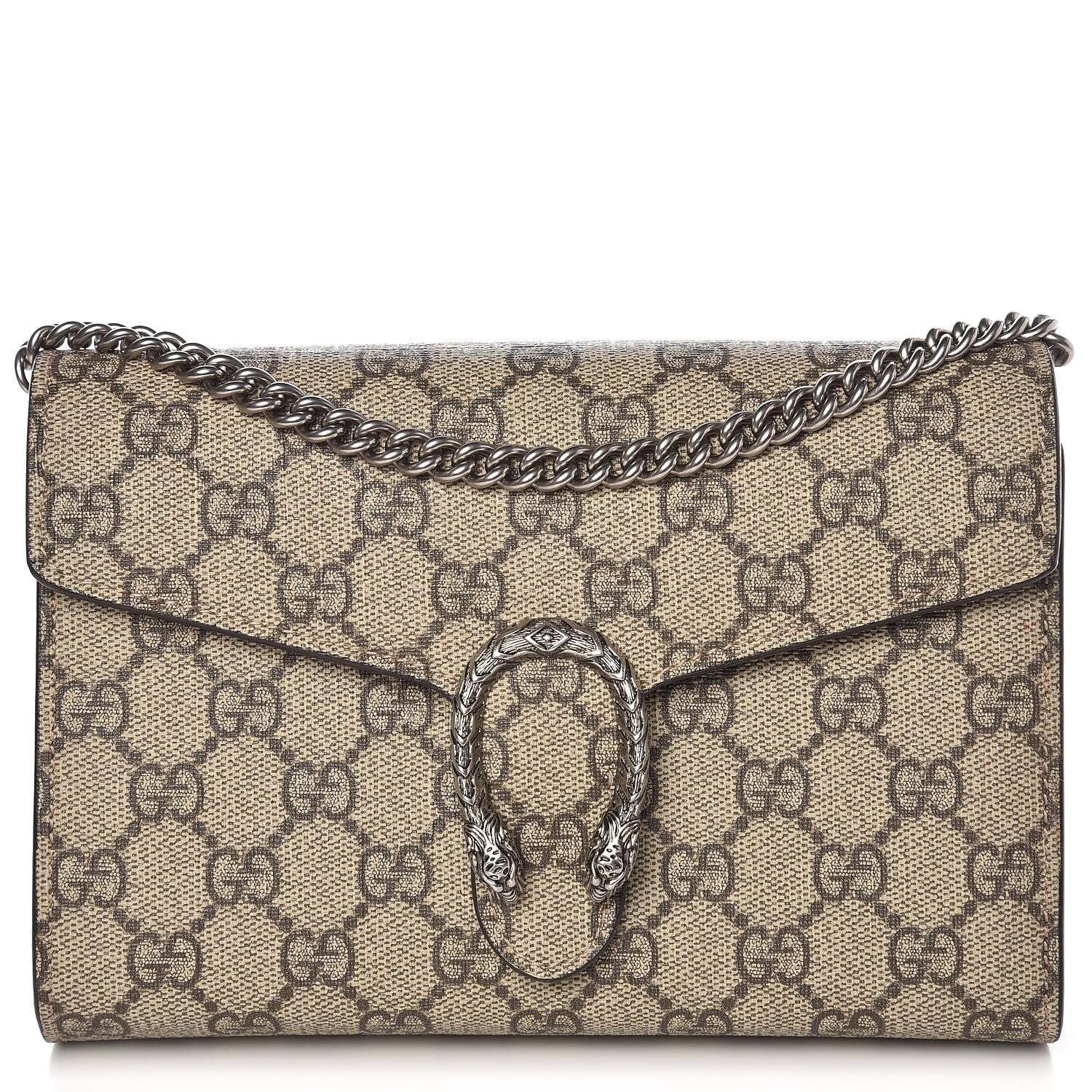 Gucci GG Supreme Monogram Mini Dionysus Chain Wallet Beige Taupe 1 of 7