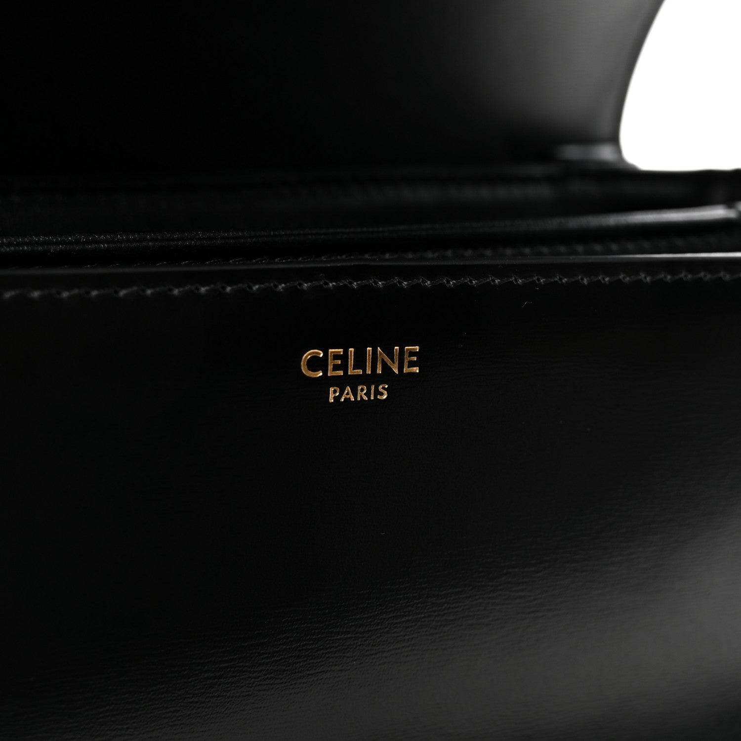 Celine Shiny Calfskin Medium Triomphe Black 6 of 10