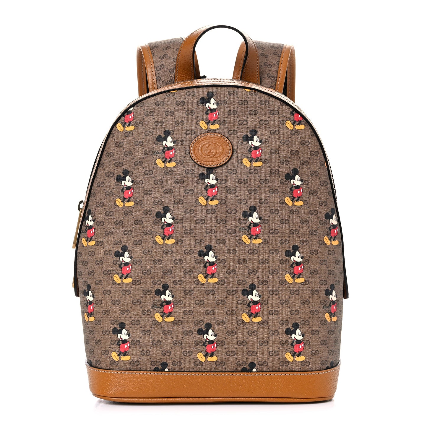 X DISNEY Mini Vintage GG Supreme Monogram Mickey Mouse Small Dome Backpack Beige Vintage Sun Oil
