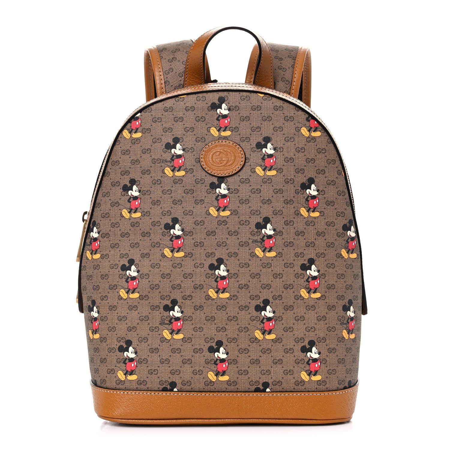 Gucci X DISNEY Mini Vintage GG Supreme Monogram Mickey Mouse Small Dome Backpack Beige Vintage Sun Oil 1 of 10